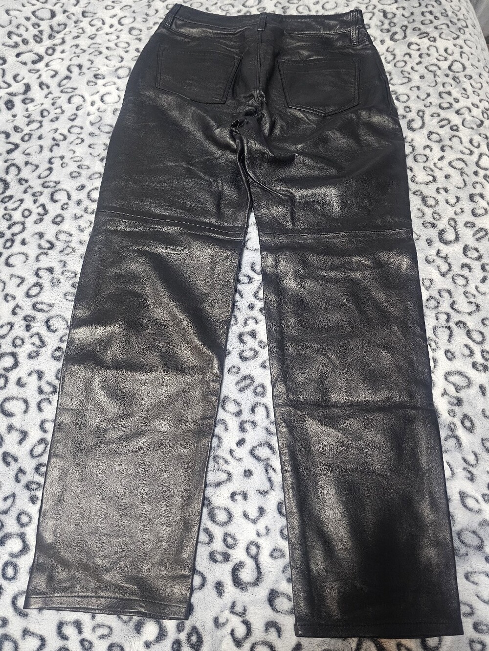 J Brand Black 100% Lamb Leather Straight Pants